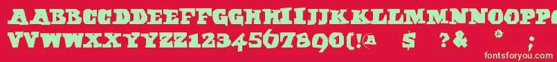Egyptaxt Font – Green Fonts on Red Background