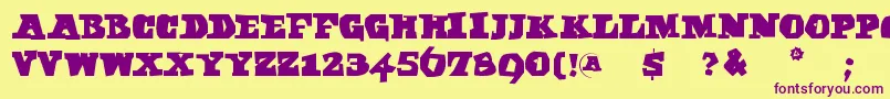 Egyptaxt Font – Purple Fonts on Yellow Background
