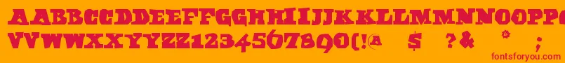 Egyptaxt Font – Red Fonts on Orange Background