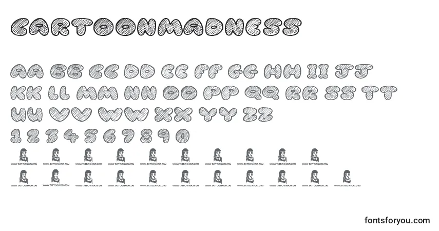 Czcionka CartoonMadness – alfabet, cyfry, specjalne znaki
