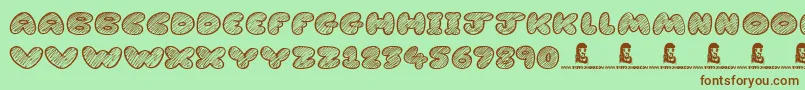 CartoonMadness Font – Brown Fonts on Green Background