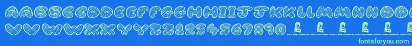 CartoonMadness Font – Green Fonts on Blue Background