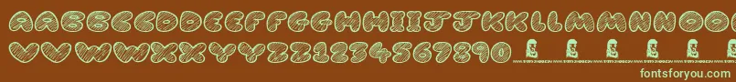 CartoonMadness Font – Green Fonts on Brown Background