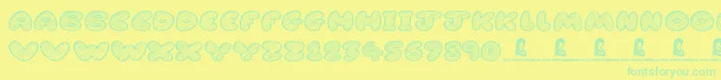 CartoonMadness Font – Green Fonts on Yellow Background