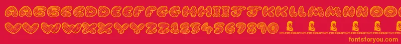 CartoonMadness Font – Orange Fonts on Red Background