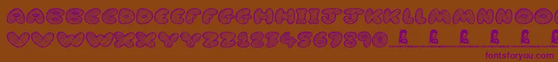 CartoonMadness-fontti – violetit fontit ruskealla taustalla