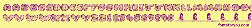 CartoonMadness Font – Purple Fonts on Yellow Background