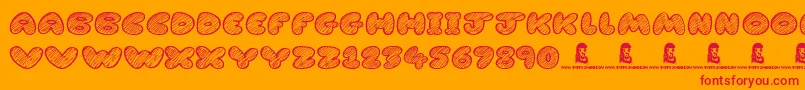 CartoonMadness Font – Red Fonts on Orange Background