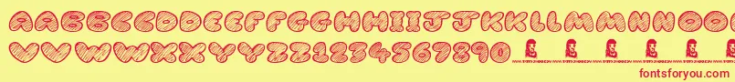 CartoonMadness Font – Red Fonts on Yellow Background