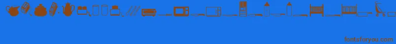 HouseholdRegular Font – Brown Fonts on Blue Background