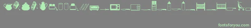 HouseholdRegular Font – Green Fonts on Gray Background