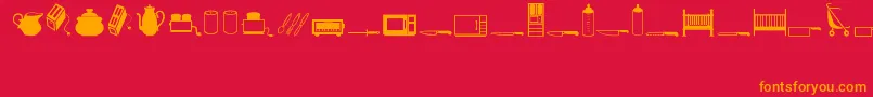 HouseholdRegular Font – Orange Fonts on Red Background