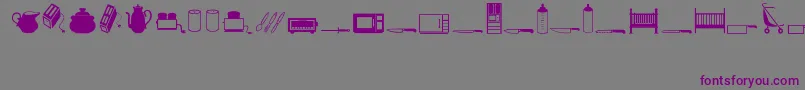 フォントHouseholdRegular – 紫色のフォント、灰色の背景