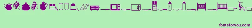 HouseholdRegular Font – Purple Fonts on Green Background