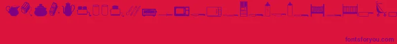 HouseholdRegular-Schriftart – Violette Schriften auf rotem Hintergrund