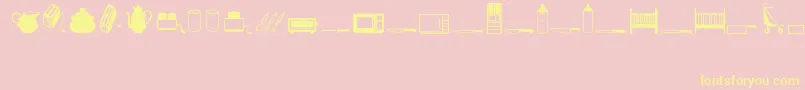 HouseholdRegular Font – Yellow Fonts on Pink Background