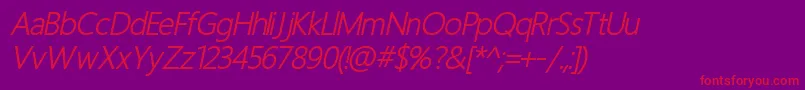 HomizioNovaItalic Font – Red Fonts on Purple Background