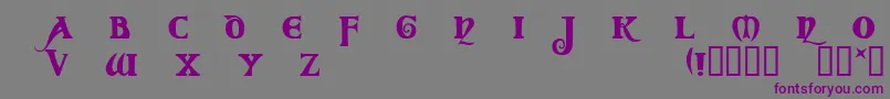 Шрифт CoverackDemo – фиолетовые шрифты на сером фоне
