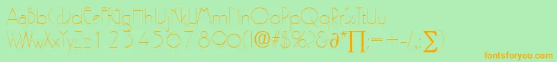 PergamonDb Font – Orange Fonts on Green Background