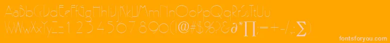 PergamonDb-Schriftart – Rosa Schriften auf orangefarbenem Hintergrund