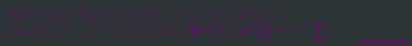 フォントPergamonDb – 黒い背景に紫のフォント