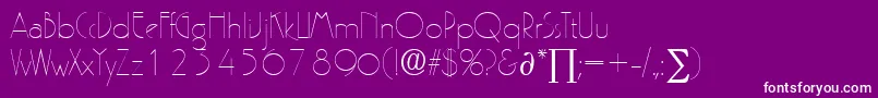 Czcionka PergamonDb – białe czcionki na fioletowym tle