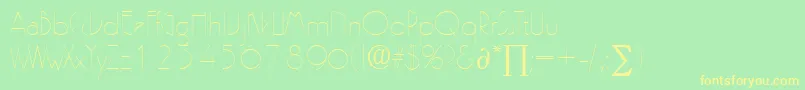 PergamonDb Font – Yellow Fonts on Green Background