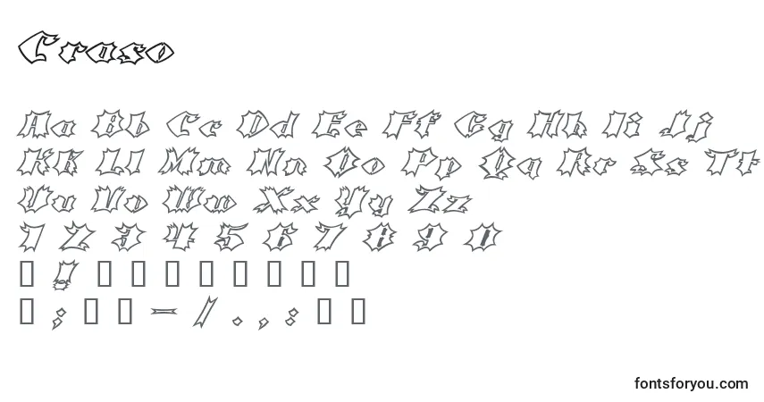 Crasoフォント–アルファベット、数字、特殊文字