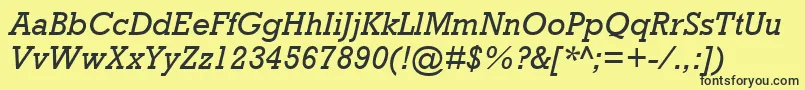 RockwellMtItalic Font – Black Fonts on Yellow Background