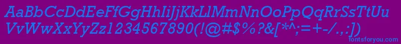 RockwellMtItalic Font – Blue Fonts on Purple Background