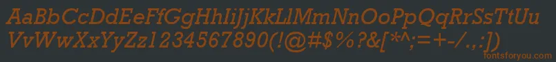 RockwellMtItalic-fontti – ruskeat fontit mustalla taustalla