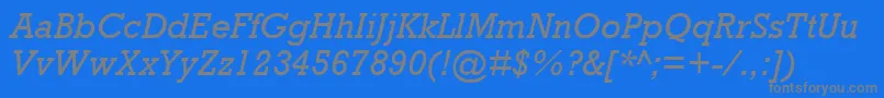 RockwellMtItalic Font – Gray Fonts on Blue Background