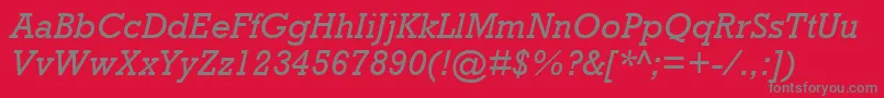 RockwellMtItalic Font – Gray Fonts on Red Background