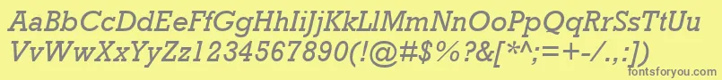 RockwellMtItalic Font – Gray Fonts on Yellow Background