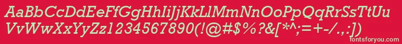 RockwellMtItalic Font – Green Fonts on Red Background