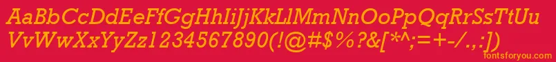 RockwellMtItalic Font – Orange Fonts on Red Background