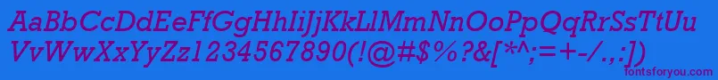 RockwellMtItalic Font – Purple Fonts on Blue Background