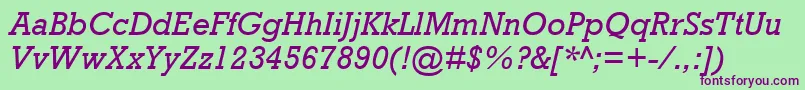 RockwellMtItalic Font – Purple Fonts on Green Background