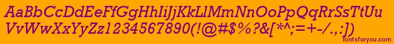 RockwellMtItalic Font – Purple Fonts on Orange Background