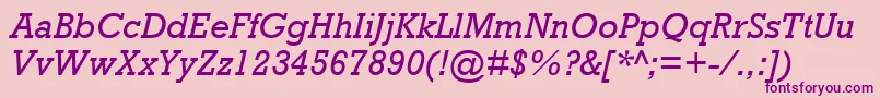 RockwellMtItalic Font – Purple Fonts on Pink Background