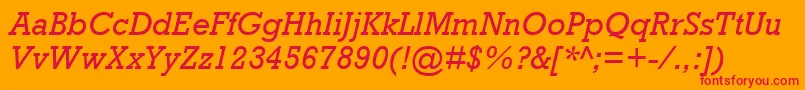 RockwellMtItalic Font – Red Fonts on Orange Background