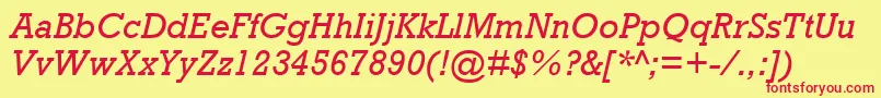 RockwellMtItalic Font – Red Fonts on Yellow Background