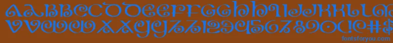 Theshireexp Font – Blue Fonts on Brown Background