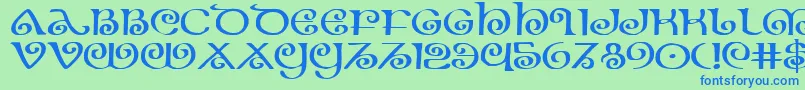 Theshireexp Font – Blue Fonts on Green Background