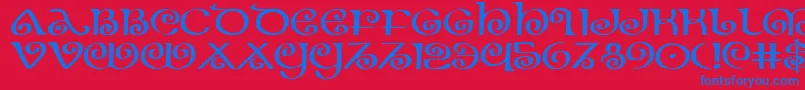 Theshireexp Font – Blue Fonts on Red Background