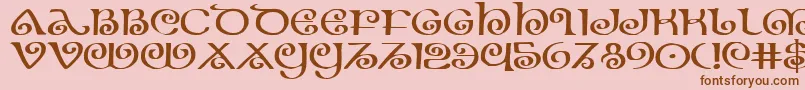 Theshireexp-Schriftart – Braune Schriften auf rosa Hintergrund