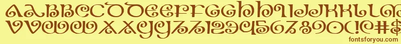 Theshireexp Font – Brown Fonts on Yellow Background