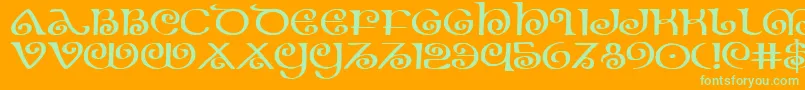 Theshireexp Font – Green Fonts on Orange Background