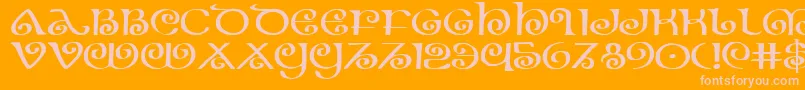 Theshireexp Font – Pink Fonts on Orange Background