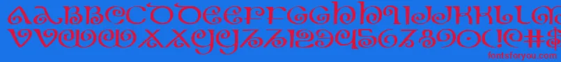 Шрифт Theshireexp – красные шрифты на синем фоне